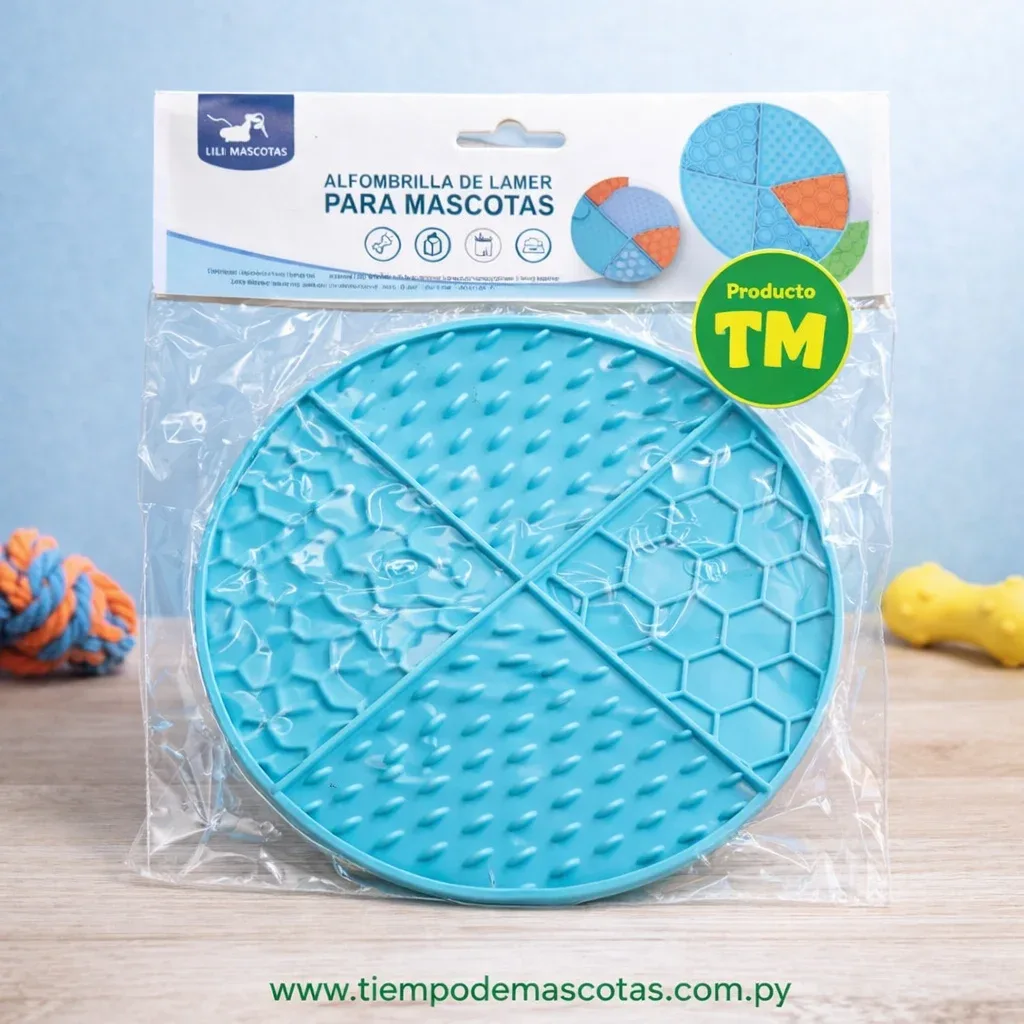 alfombrilla de lamer redondo 21cm diam. (unidad)-celeste